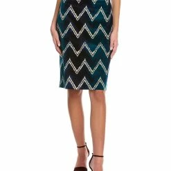 Best deal 👏 Samantha Sung Chloe Wool & Silk-Blend Pencil 👗 Skirt 👩 Women 👗 Skirts Blue Multi 🌟